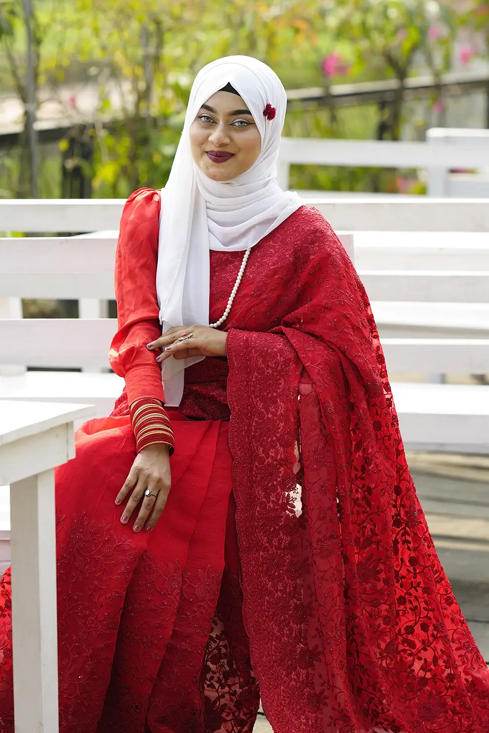 Royal Red Organza Party Wear Saree